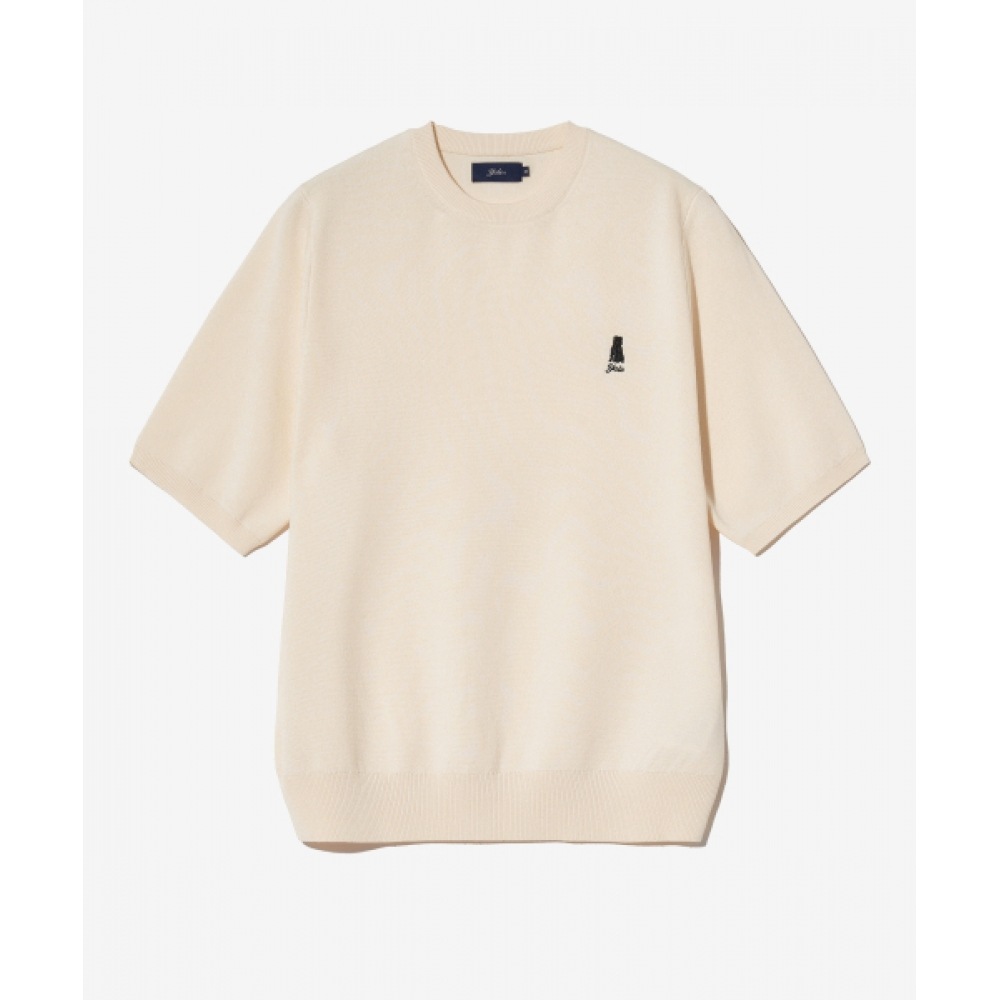 YALE レディースコンフォートクールハーフスリーブニットクリーム