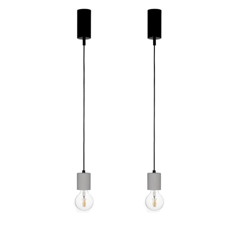 智光電気 セメント 北欧 おしゃれ ペンダントライト 裸電球 E26 ソケット LED対応 ダクトレール 引っ掛けシーリング 照明器具 （引掛シーリングタイプ ２個）