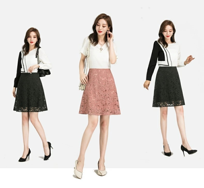 【2枚購入で100円OFF】タイトスカート レーススカート　裏地付き スカート ひざ丈 レディース スカートミディアム丈 ハイウエスト 通勤 オフィス フォーマル ビジネス 就活 大きいサイズ 膝丈