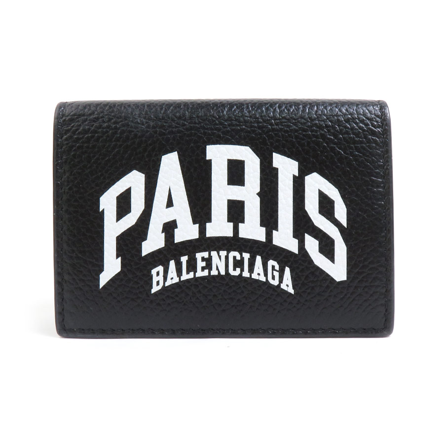 バレンシアガ BALENCIAGA 三つ折り財布 レザー ブラック ユニセックス 55908g
