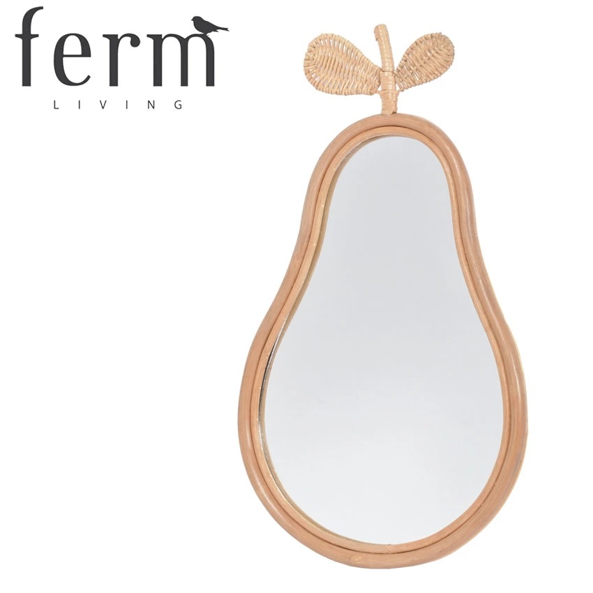 ファーム リビング Pear Mirror 1104263954 ミラー かがみ 壁掛け 立て掛け ラタン 北欧 北欧雑貨 雑貨 インテリア ハンドメイド ナチュラル オシャレ かわいい おしゃれ