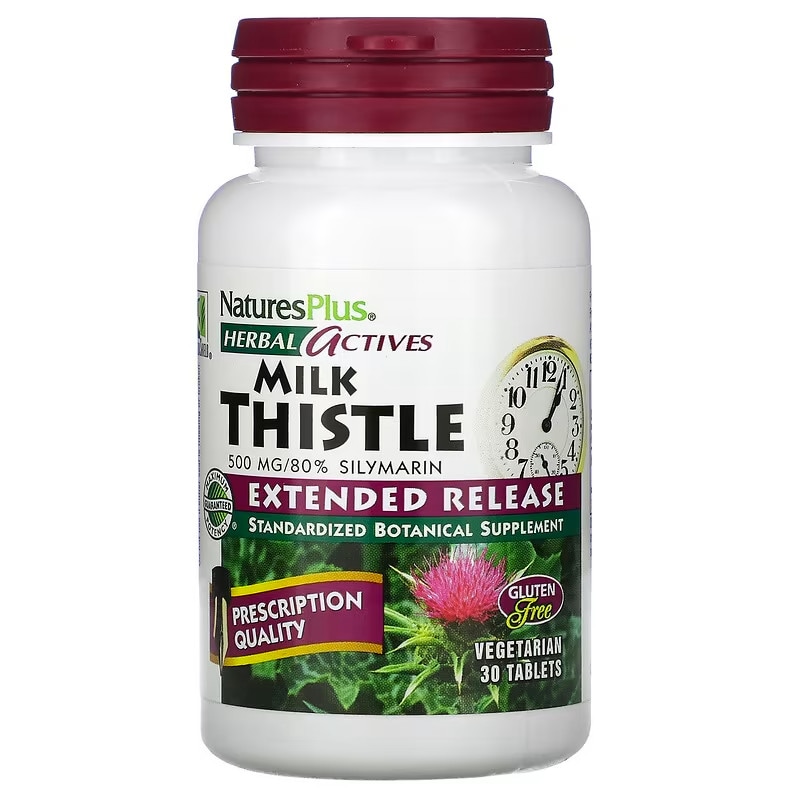 NaturesPlus　Herbal Actives（ハーバルアクティブス）オオアザミ徐放性500mgタブレット30粒