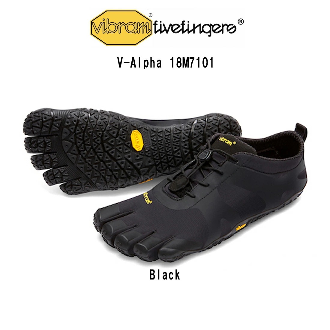 Vibram FiveFingers メンズ 五本指 シューズ トレーニング ランニング アウトドア ブラック 男性用 V-Alpha 18M7101