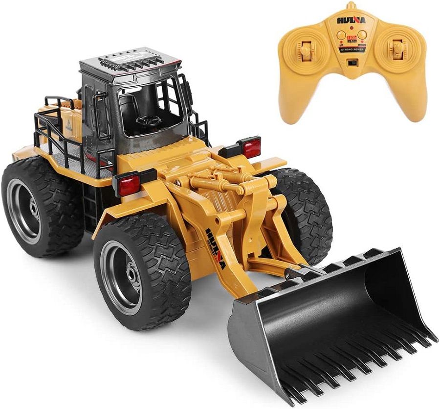 ブルドーザー エンジニア車両 2.4GHz無線 6CH 360度旋回 ミニRCブルドーザー LEDライト搭載 合金強化版 トラック建設車両 おもちゃ 子供 贈り物 砂浜 砂場用【全国】