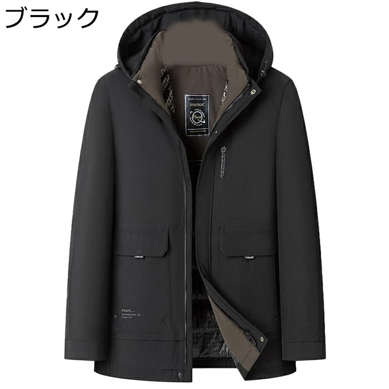 ダウンコート メンズ ダウン95 ダウンジャケット アウトドア 厚手 大きいサイズ 保温 紳士 防寒服 フード付き ステンカラー 防風 軽い カジュアル シンプル 冬服 おしゃれ