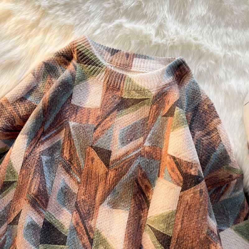 メンズ ファッション 服 男性用 オシャレ シンプル 大人 かっこいい 大きいサイズ ストリート 紳士服 カジュアル セーター レトロ ラウンドネック セーター 韓国スタイル セーター