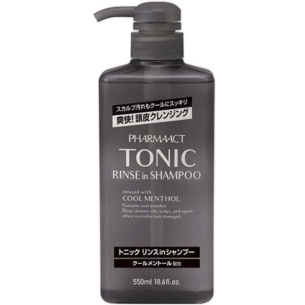 熊野油脂 ファーマアクト クールトニックリンスインシャンプー 本体 600ml 16本セット 【ケース販売】