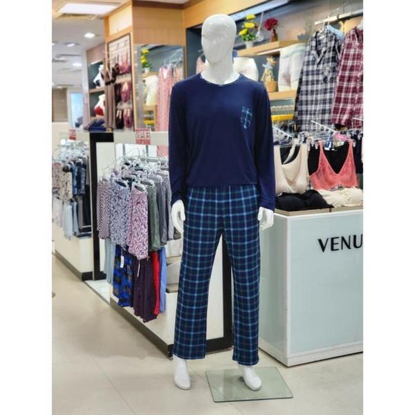 シュー セーブゾーン08 シュー T/R チェックソンヨム カップル ホームウェア YEV7840M(NB) (41379910)