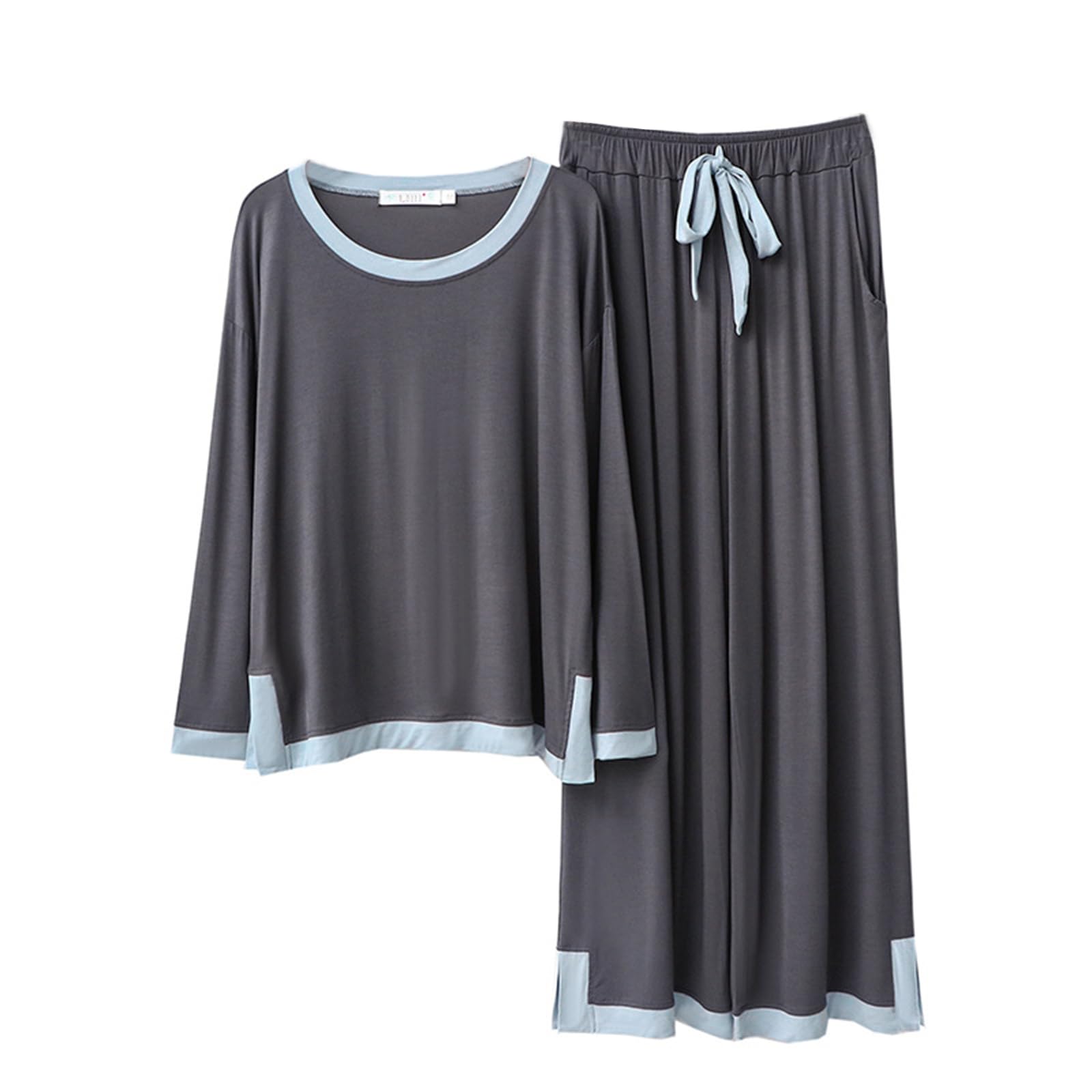 [Unifizz] パジャマ レディース 長袖 上下セット レーヨン 肌に優しい ロングパンツ ゆったり かわいい ルームウェア おしゃれ 部屋着 無地 薄手 寝間着 カーディガパジャマ 旅行 春秋