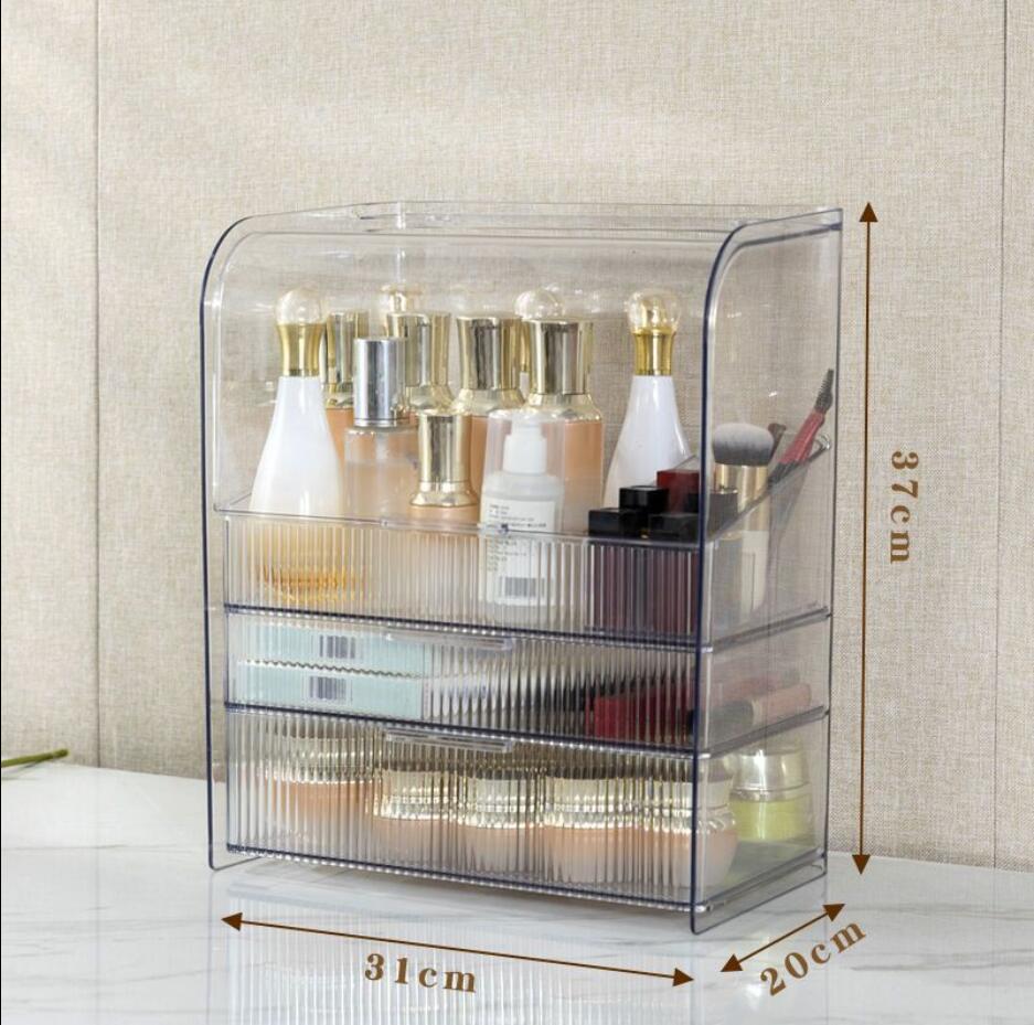 【まとめ買い価格 10セット1配送】メイクボックス 大容量 プレミアム素材 コスメ収納 防水 防塵 3サイズ デスク収納