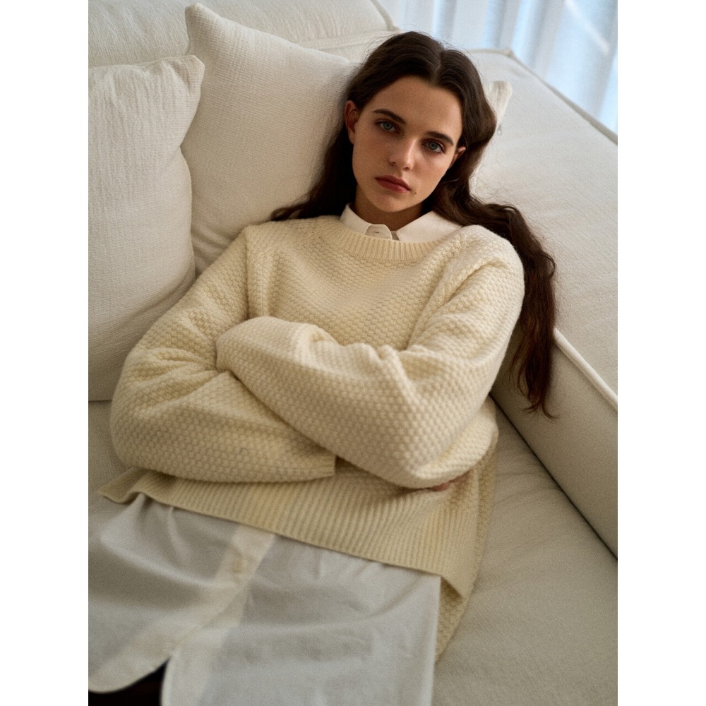 エーティーコーナールーズフィットサイドスリットニットアイボリー (AESW4C413IV)