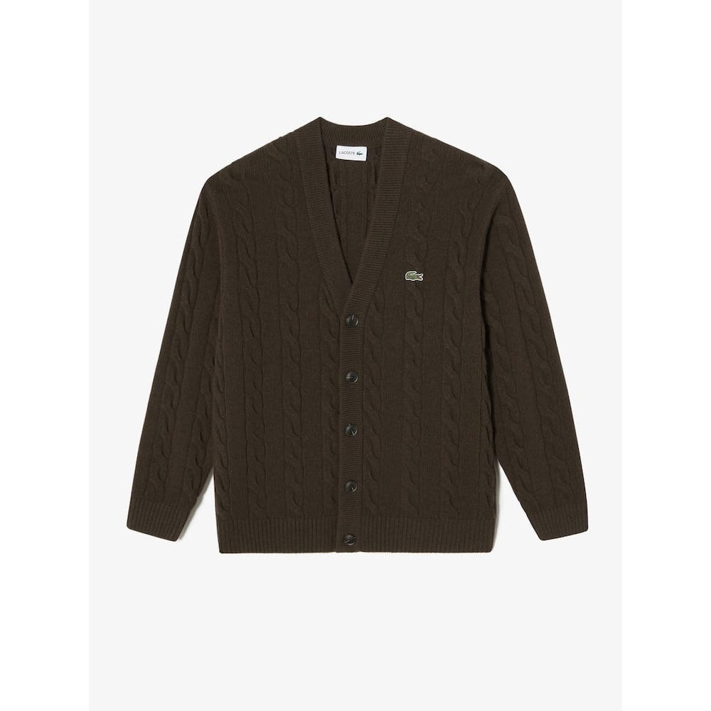 ラコステメンズケーブル Vネックカーディガン AH290E-54N SIX Q2NAH290E-54NSIX