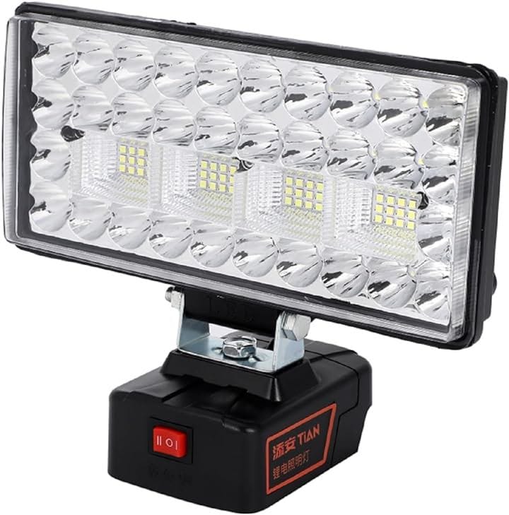 互換 互換 LED ワークライト マキタバッテリー 18V 14V 投光器 DIY 集魚灯 作業 防災 キャンプ 照明 防犯 夜間作 非常灯 災害灯( ブラック)
