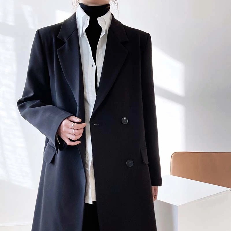 キルティングアウター 新商品2024セミロング丈スーツ着痩せ優雅無地トップス百掛けスーツジャケット春アウター