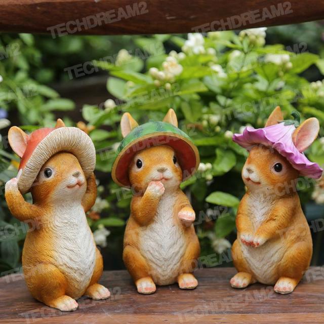 ガーデニング 置物 おしゃれ 3個セット うさぎ 動物 ブランコ ラビット 置き物 オブジェ かわいい ガーデン 雑貨 飾りプレゼント 庭 玄関 出窓 階段 インテリア