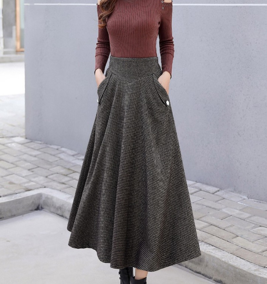 スカート デート フレアスカート ロング丈 ウール 可愛い きれいめ 上品 おしゃれ かっこいい 可愛い ラブリー キュート ガーリー クール モード系 セクシー エレガント 存在感 5,110円