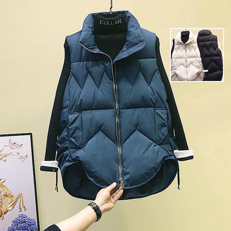 大人の魅力 レディースベスト 秋冬ダウンベスト レディース中綿ベストポケット付き ダウンジャケット