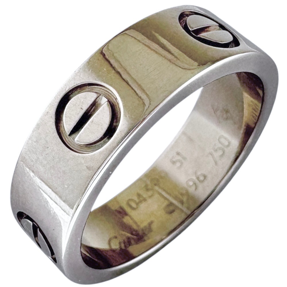 カルティエ ラブ リング 指輪 10号 18金 K18ホワイトゴールド CARTIER 中古 美品
