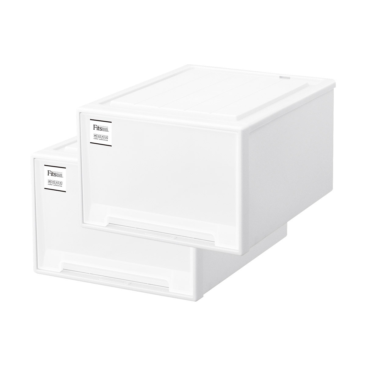 天馬 WL-53-2P/WH 【2個セット】フィッツケース モノ クローゼット収納（ワイドL-53×2個セット・ホワイト） WL532PWH