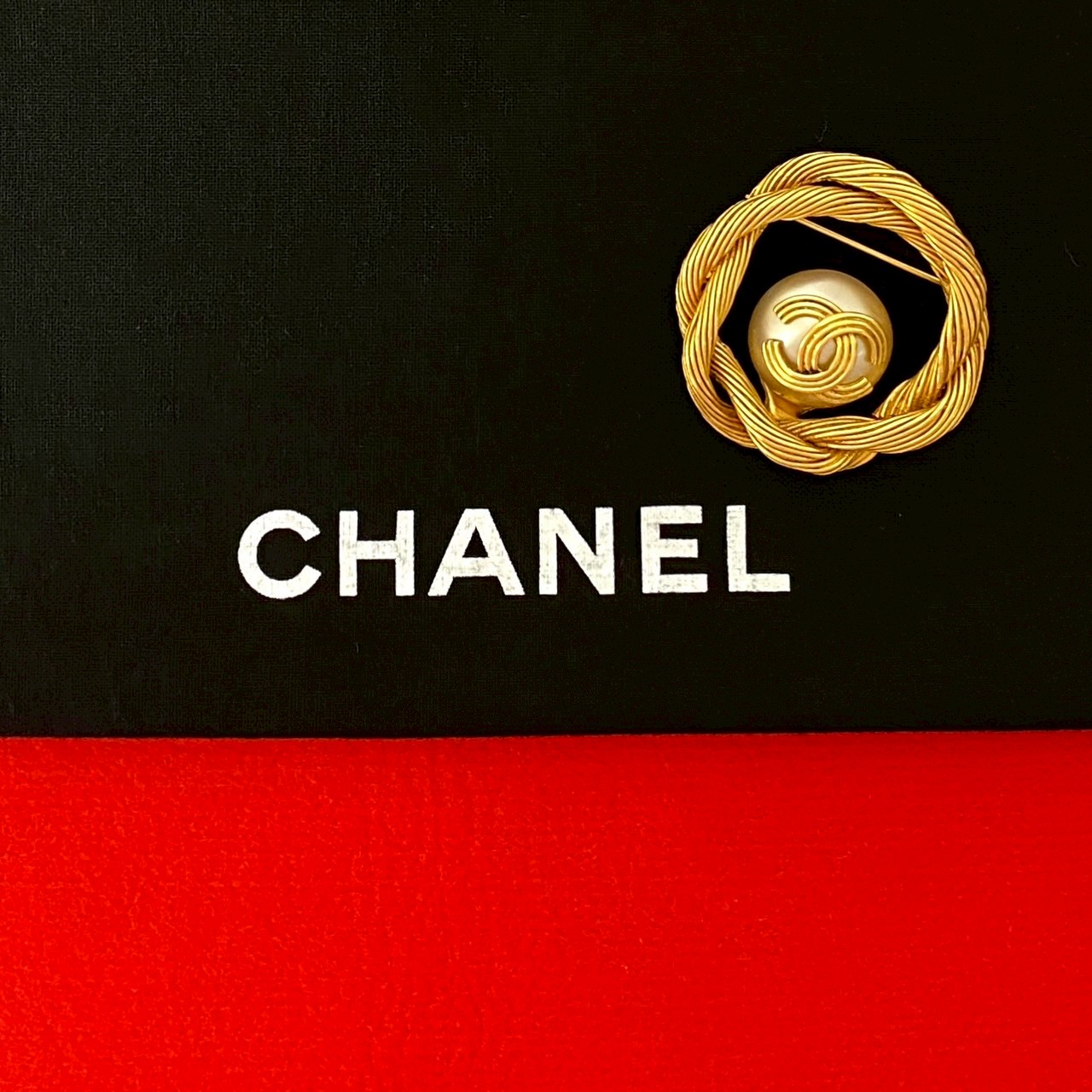 ヴィンテージ ココマークブローチ GP フェイクパール ゴールド 3302k