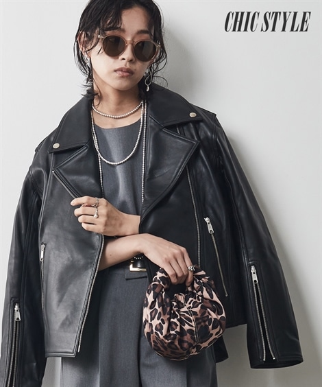 ジャンパー・ブルゾン 大きいサイズ ラムレザーライダースジャケット シックスタイル