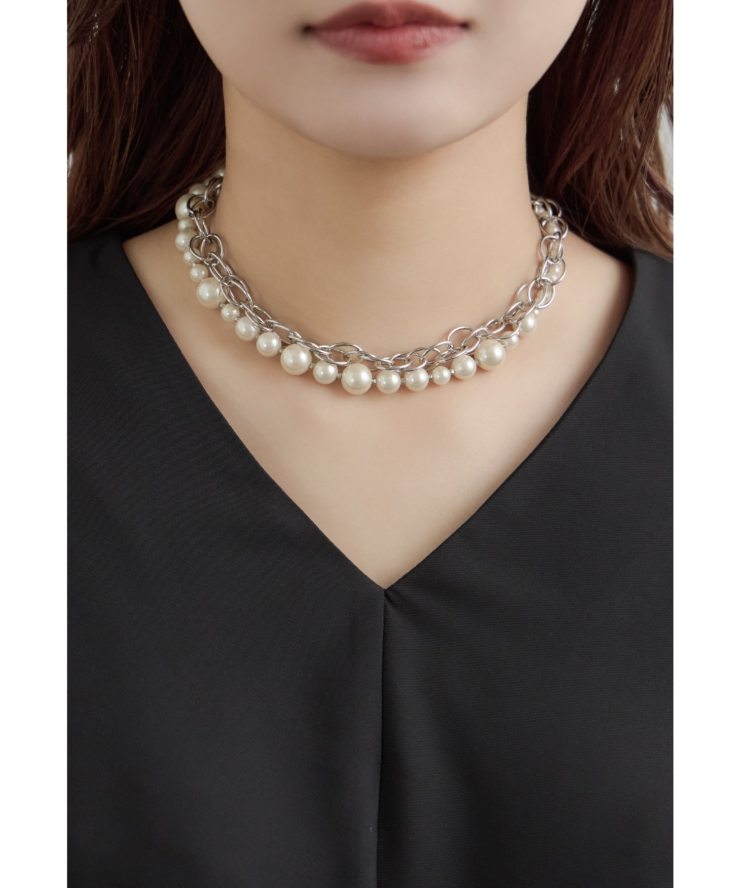 マルチウェイパールチェーンネックレス レディース アクセサリー ブレスレット ショート レイヤード ゴールド シルバー フォーマル 普段使い パーティー 結婚式 セレモニー 入学式 卒業式 成人式