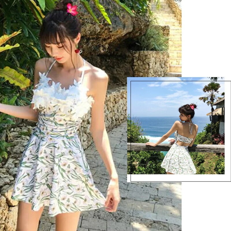 新作 水着 -115 ワンピース 水着 花びら オシャレ 体型カーバー 海外旅行
