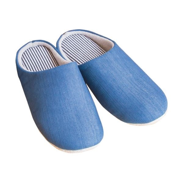 （まとめ）おそうじスリッパ デニムブルー 1足 [x5セット]