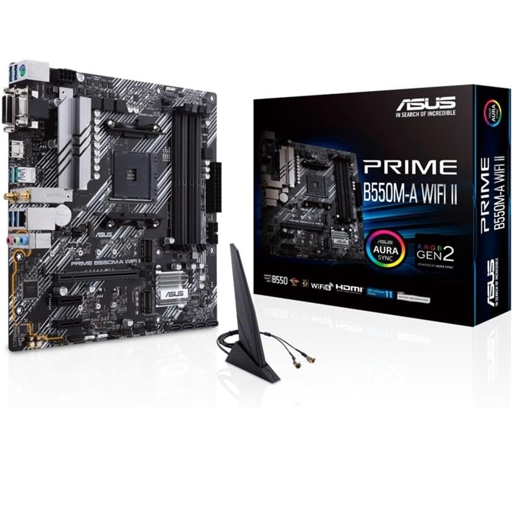 ASUS（エイスース） PRIME B550M-A WIFI II AMD Ryzen 5000シリーズ AM4 対応 B550 搭載 mATX マザーボード【国内正規品】 PRIMEB550MA
