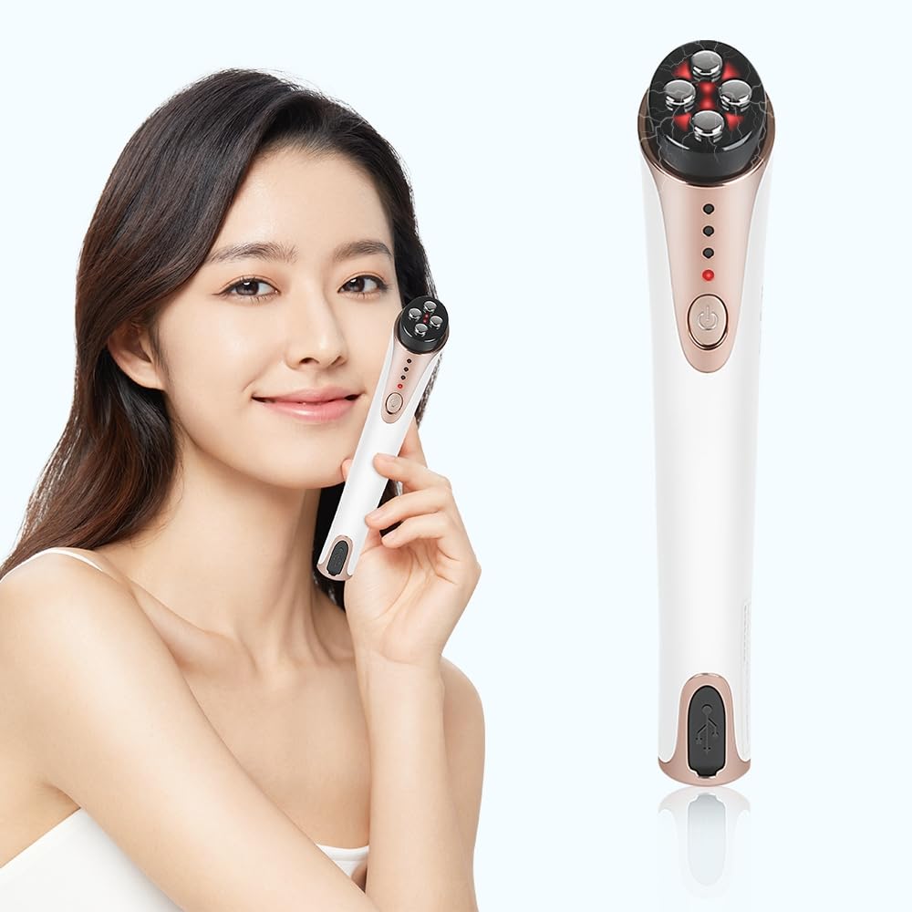 Kiboer 目もと集中ケア 目元美顔器 目元ケア ハリ 引き締まり RF イオン導入 EMS 赤LED 口元ケア 三段階調節 時短ケア トータルケア USB充電式 自動タイマー機能 誕生日 バレンタ