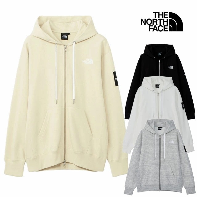 ザ・ノース・フェイス ジップアップパーカー メンズ NT12335 スウェットパーカー ロゴ 長袖 フード トレーナー フーディー ファスナー カジュアル シンプル トップス アウトドア キャンプ 白