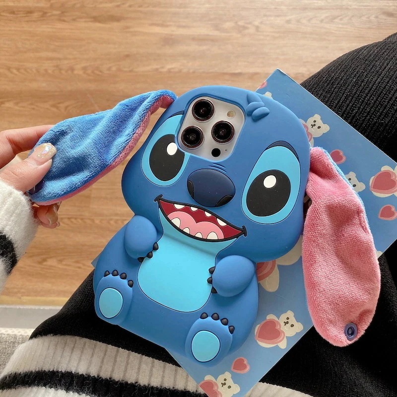 【1つ買うと10個もらえる】耳付き iphone15 14 13 12 11 ケース スティッチ ストラップ かわいい シリコンケース 15pro 14pro 13pro 12pro max キャラク