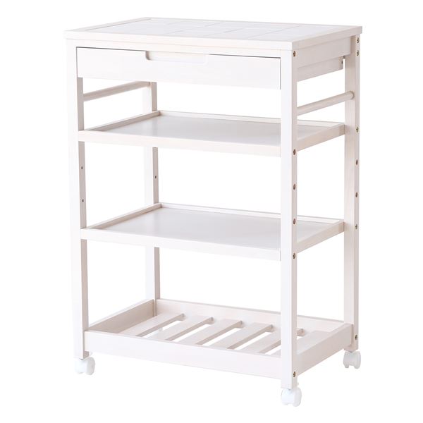 キッチンワゴン Kitchen Wagon（Slim） ホワイト [組立品]