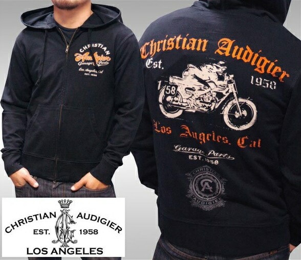 セール クリスチャンオードジェー パーカー メンズ Christian Audigier B1CHJBXS ブラック ジップパーカー フーディー インポート ハリウッド LAセレブ ファッション 25,696円