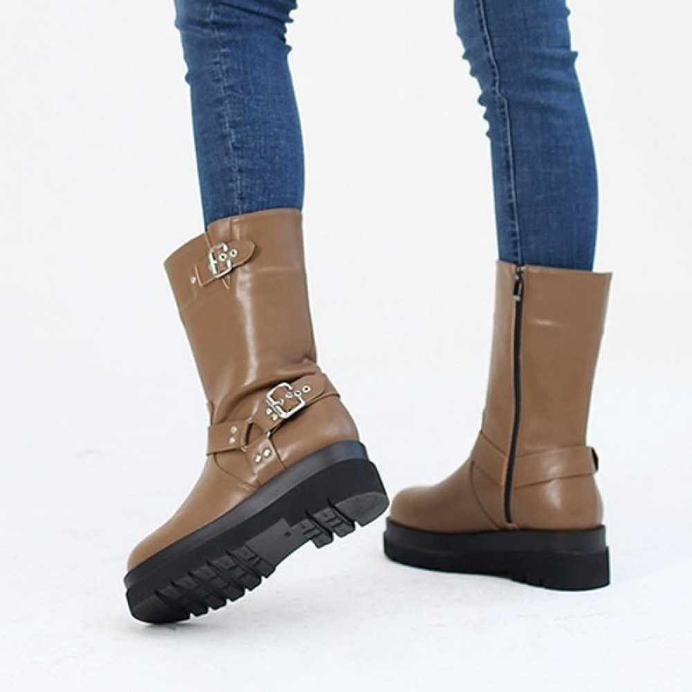 (Ninas Paris) チェーンバックル付きミドルブーツ