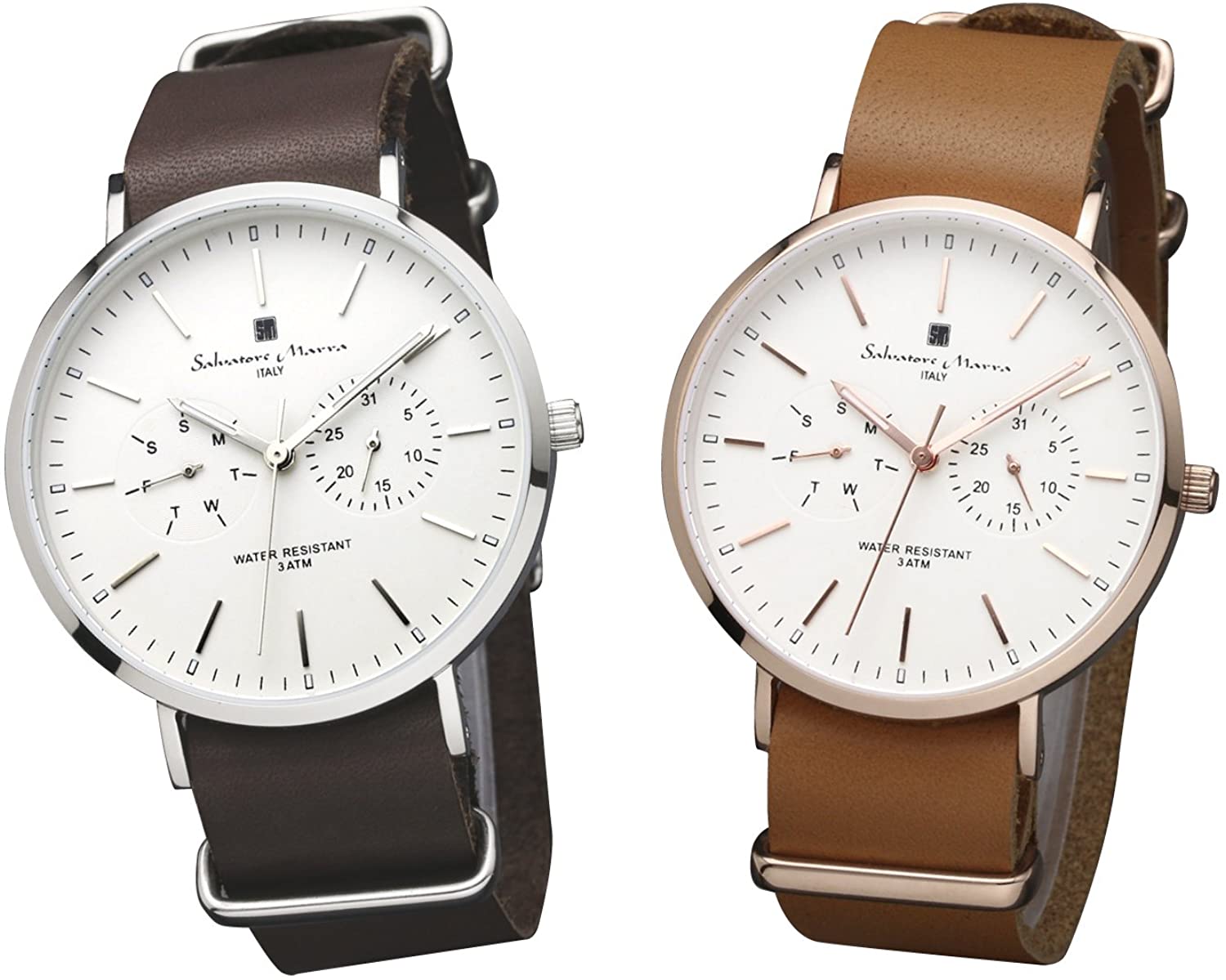 ペアウォッチ カップル カレンダー 日付 曜日 ユニセックスモデル 人気 皮ベルトクリスマス プレゼント フォーマル