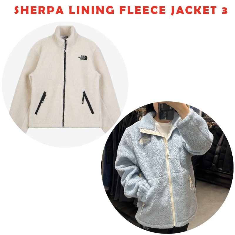 韓国正規品保証 関税負担なし NI4FP56J SHERPA LINING FLEECE JACKET 3 デイリー 基本 着装 男子 女子 人気 韓国 ファッション 男女共用 アウト