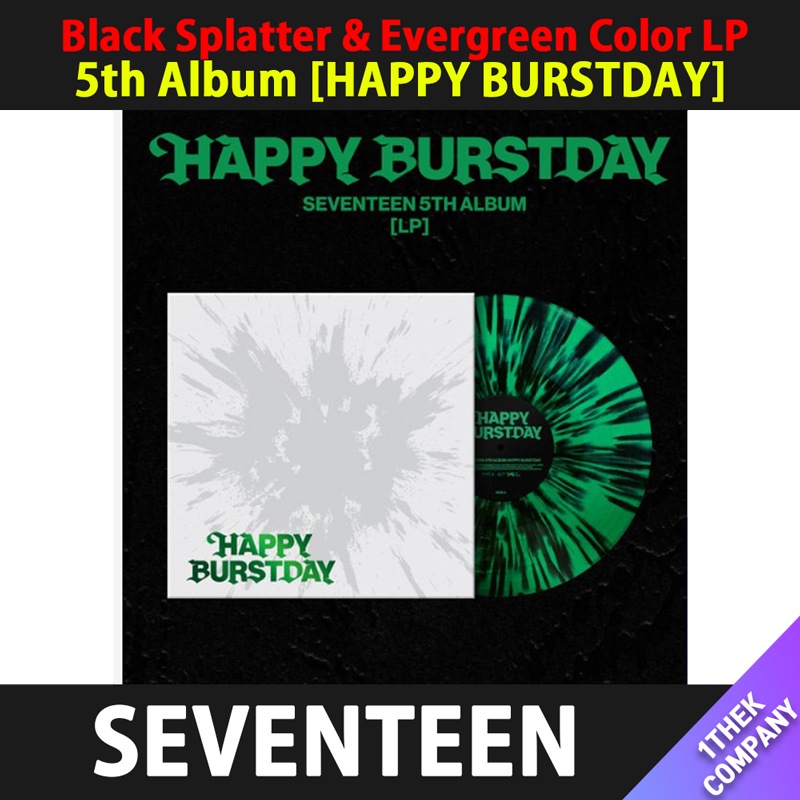 【当店制作トレカ】（Black Splatter & Evergreen Color LP）SEVENTEEN 5th Album [HAPPY BURSTDAY]