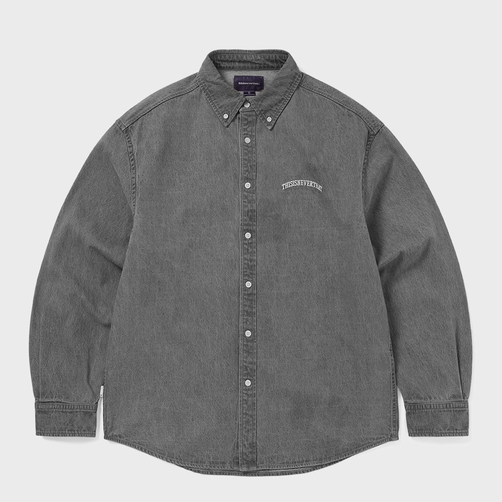 ディス・イズ・ネヴァー・ザットディスティンテッドデニムシャツグレー