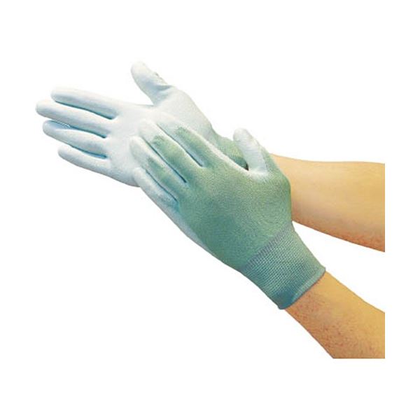 人気新品 （まとめ）カラーナイロン手袋 1双[x30] L グリーン PU手のひらコート その他