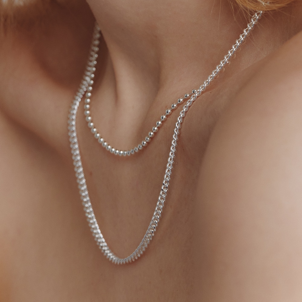 LUNNE シルバー 925 カーブチェーンネックレス #LSN40