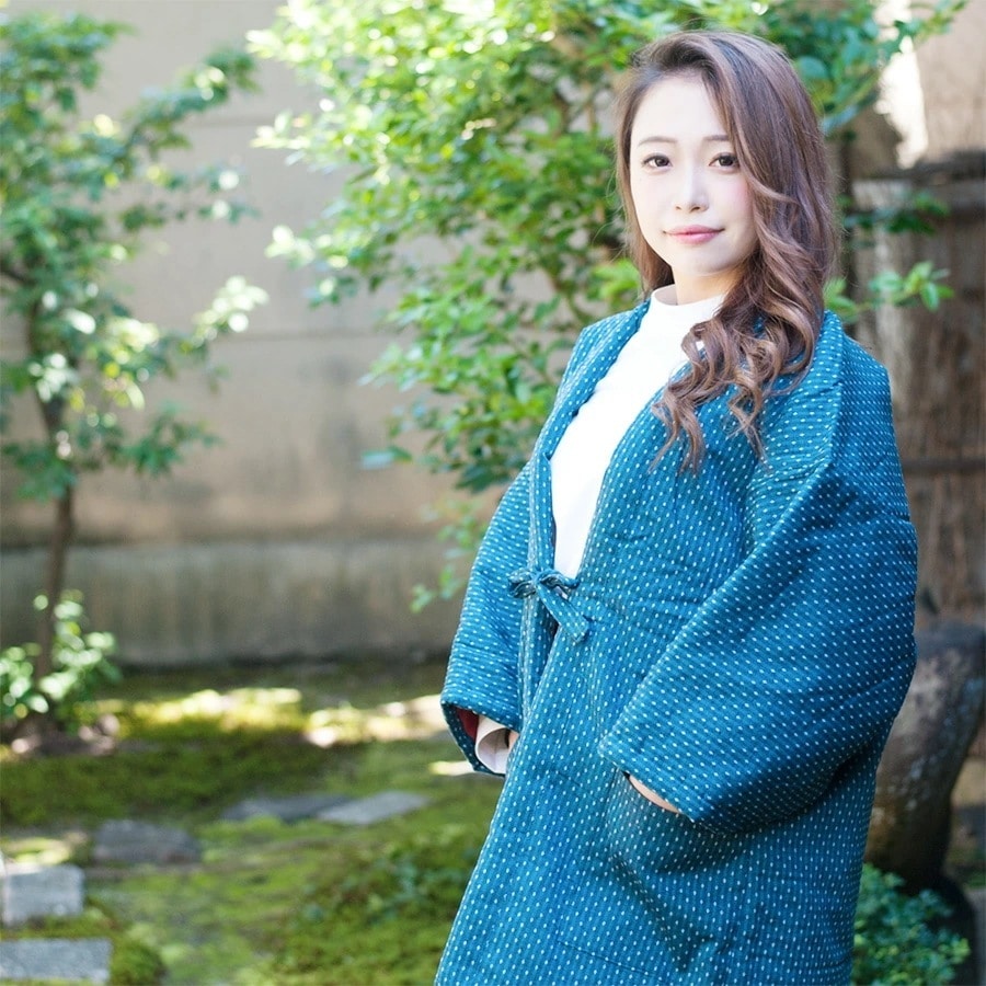 綿入れ半纏 レディース 日本製 はんてん 半纏 袢纏 どてら 久留米はんてん 女性 かわいい 紬 標