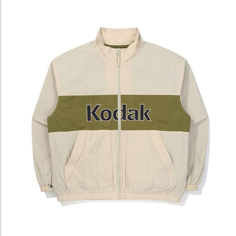 アパレルカラーブロックビッグロゴ裏地ジャケット IVORY K5323EJK92IVR