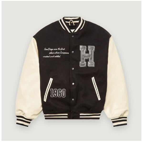 1049001180269 レザーバーシティパディングジャンパー_ブラック 9,228円