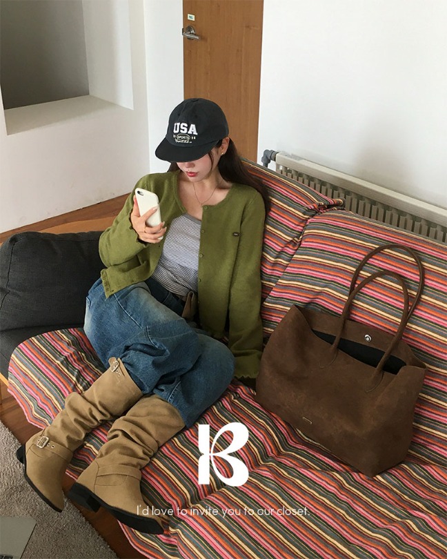 [25F/W NEW] キャンディー フリルニットカーディガン