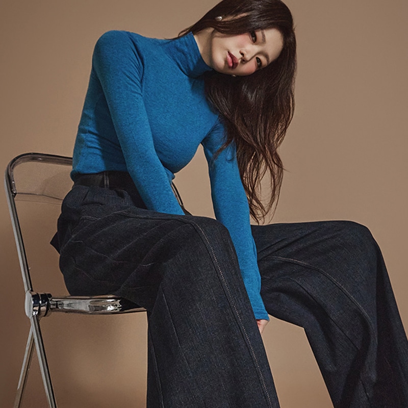 E3590 スリム タートルネック トップ 6,020円