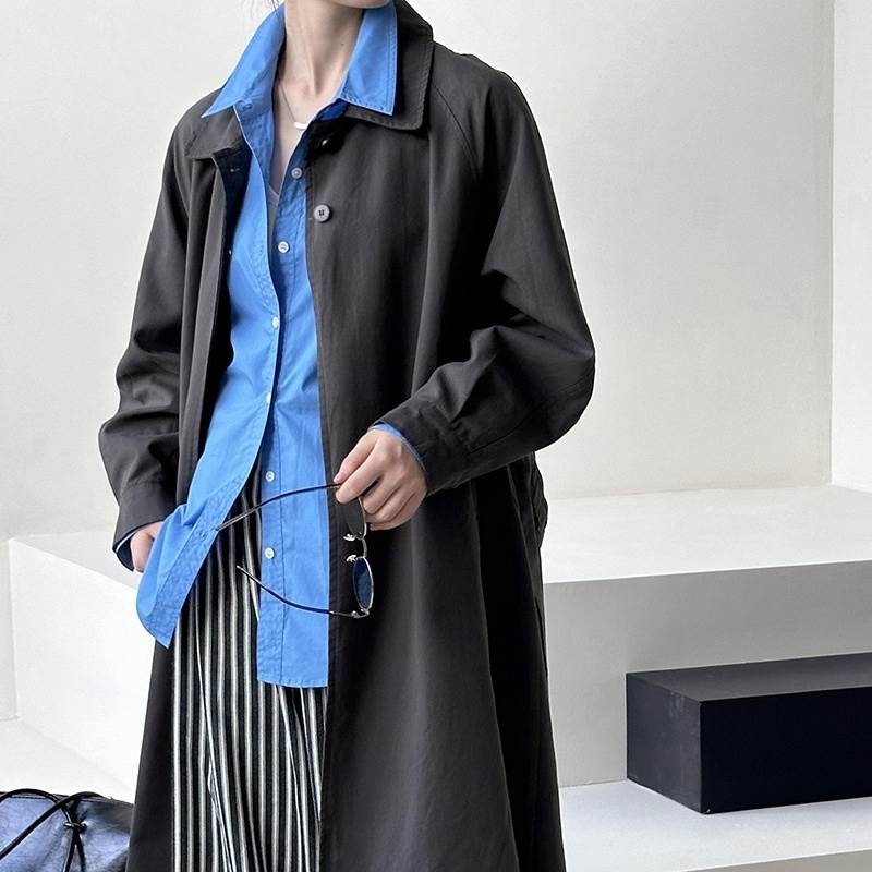 アウター コート ロングコート レディース 長袖 襟付き ポケット 前開き ボタン ロング丈 薄手 ウエストベルト かわいい 大人可愛い きれいめ シンプル 上品 おしゃれ かっこいい カジュアル こ