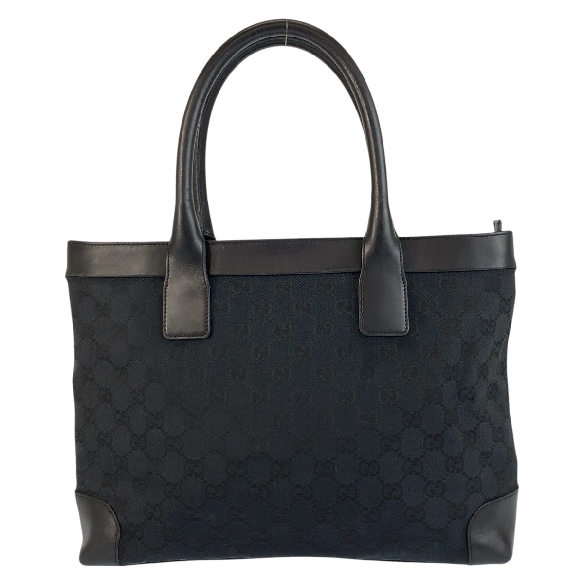 美品 ブラック 黒 GGキャンバス/レザー 002 1119 トートバッグ ハンドバッグ レディース 505130