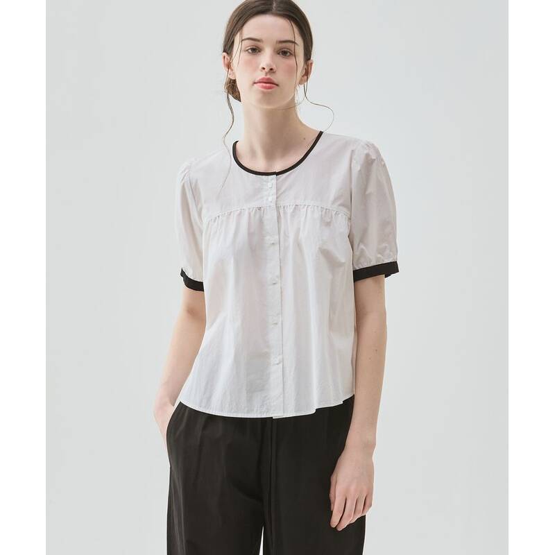 ドローフィット ウィメン DRAWFIT WOMEN シャーリングパフスリーブ半袖ブラウス [WHITE] DFWMSH4201WH 372536
