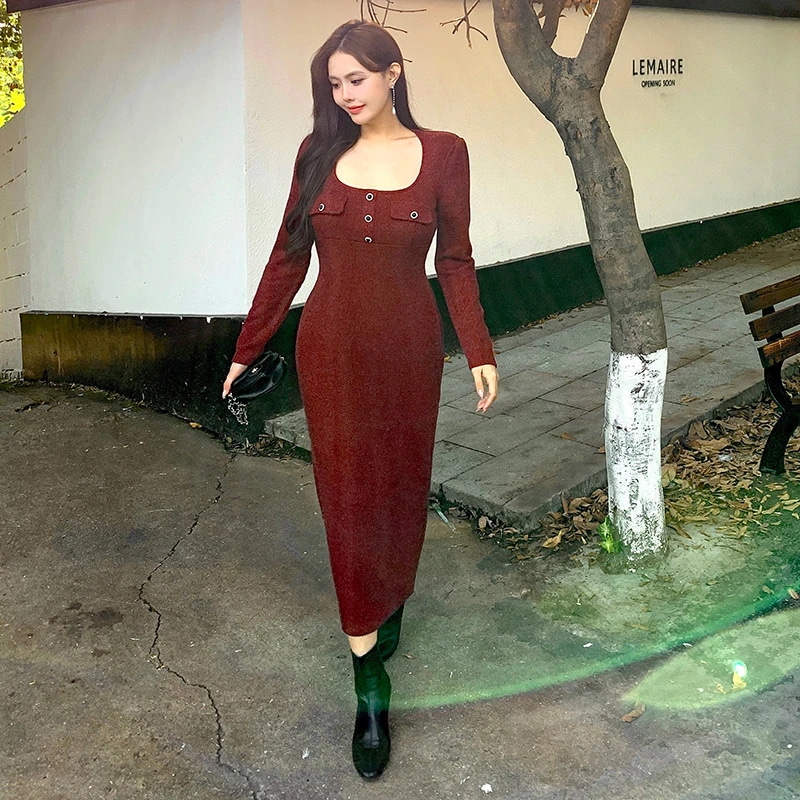 大きいサイズ XL-5XL 高級感 おしゃれ レッド ワンピース フランス風 レトロ ロングワンピース フォーマル パーティー メガ割